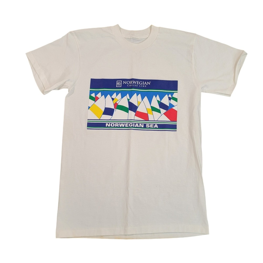 Norwegian‎ Cruise Line T-Shirt Unisex Medium Norwegian Sea Vintage SIngle Stitch